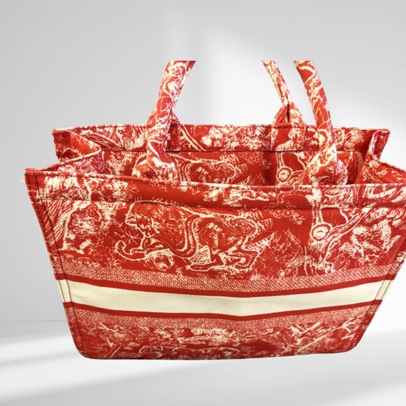 Dior Book Tote Medium Canvas Red / White - Picture 2 of 7